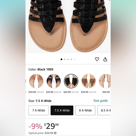 Luoika Women's Wide Width Flat Slides Sandals - Picture 2 of 9